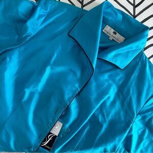 NWT Marisa Baratelli Size 16 Thai Silk Blue Lightweight Blazer